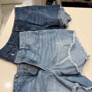 Denim Jean Shorts Set